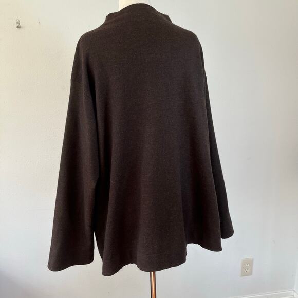 Eileen Fisher Brown Wool Lagenlook Boxy Coat // Size XL - Picture 3 of 8